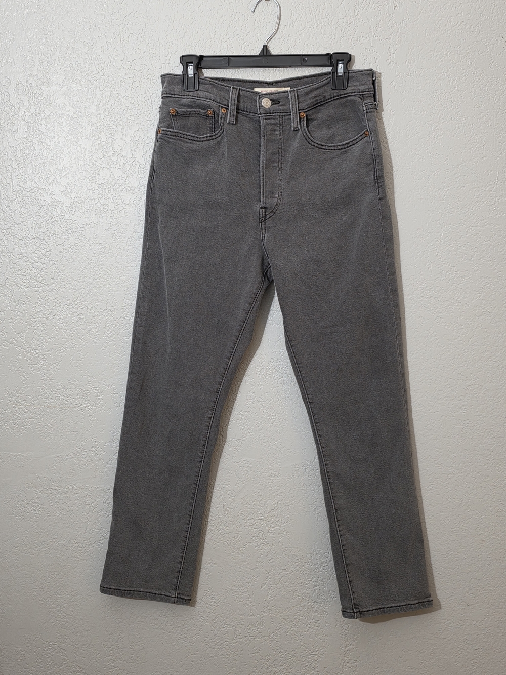 Levi's Wedgie Straight Leg Jeans Washed Black/Gray Womens 30 High Waist